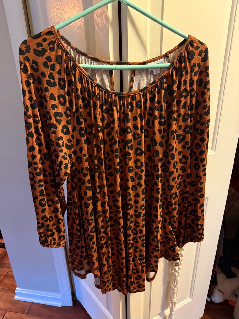 LuLaRoe  Joani Brown and Black Leopard Print Long Sleeve Tunic
